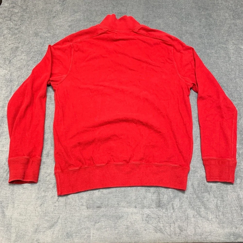 Polo by Ralph Lauren Sweater Mens Large Red Cotton Pony Logo Mock Neck Winter